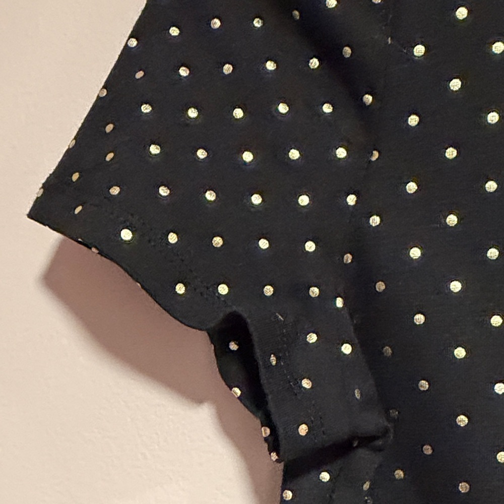Anne Klein Black and Gold Polka Dot Short Sleeve Top - Picture 4 of 9